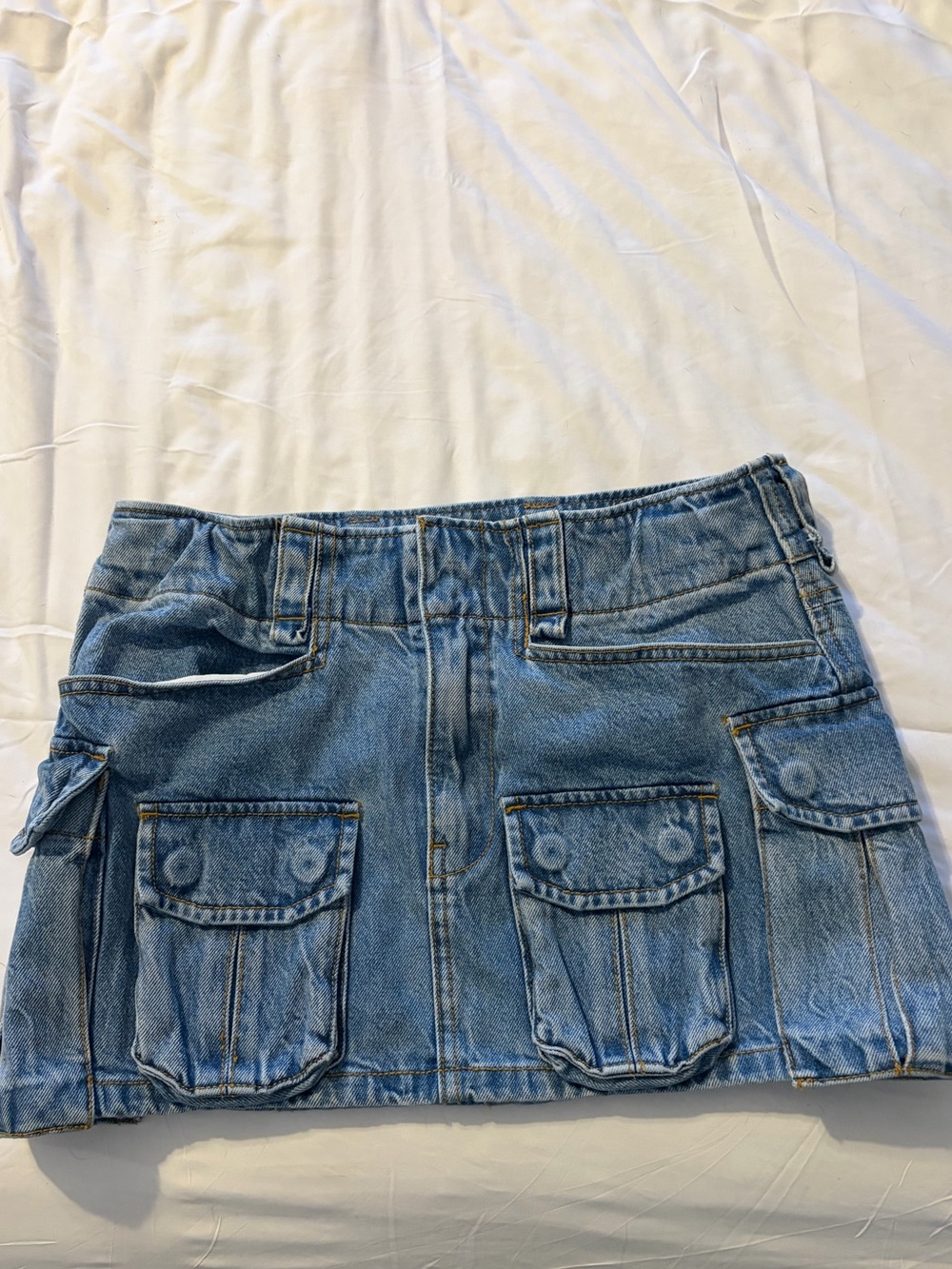 Alexander Wang Blue Denim Cargo Mini Skirt